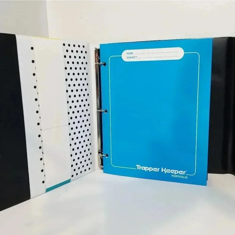 {Mead} Trapper Keeper Binder, Blue Vintage Retro 80s Look Shapes and Las…